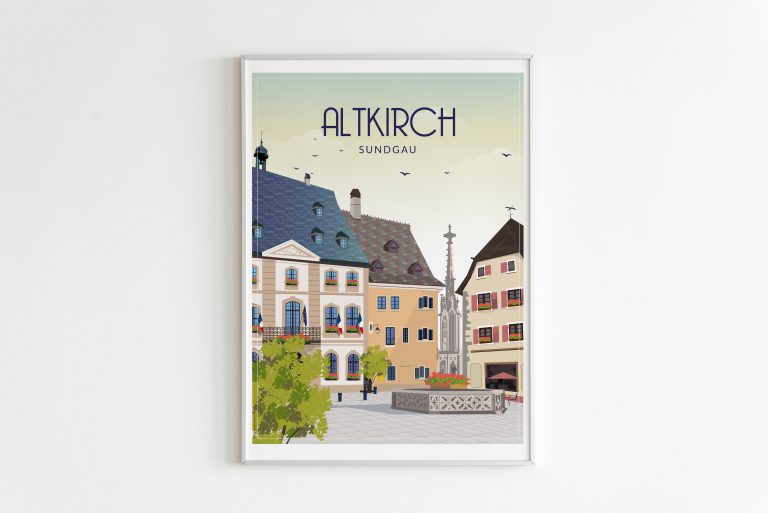 Affiche vintage ville Altkirch